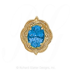 GS254 BT - 14 Karat Gold Blue Topaz Slide 